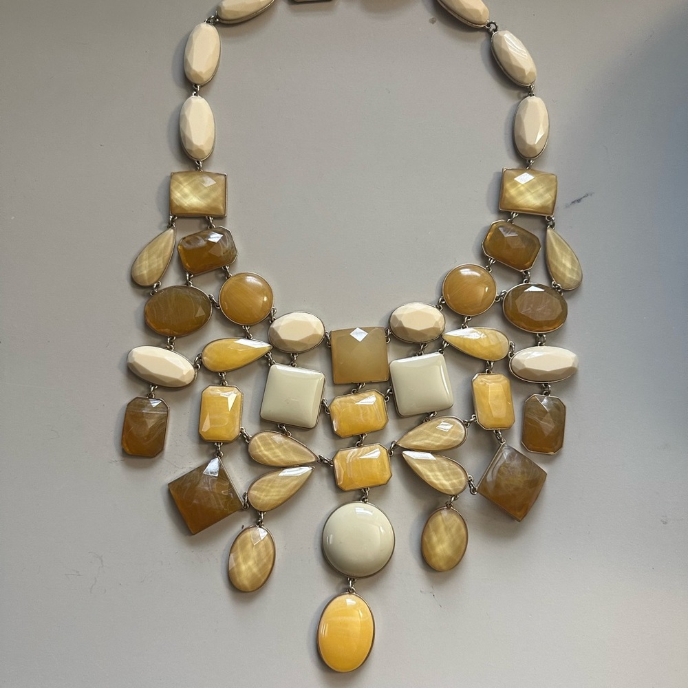 Statement necklace in neutral colors